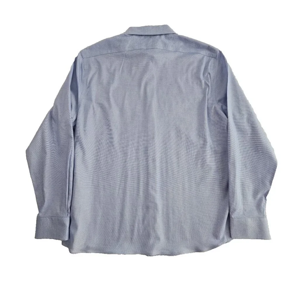Banana Republic Shirt Men's XL‎ Blue Untucked Fit Wrinkle Resistant Long Sleeve
